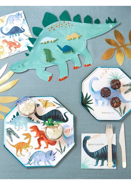 - Dinosaur Plates - Dinozor Tabak - 8'li