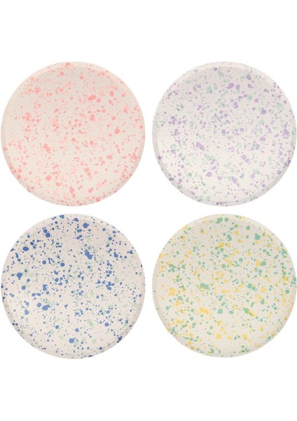 - Speckled Plates - Noktalı Tabaklar - L - 8'li