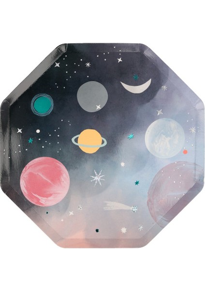 - Space Plates - Uzay Tabaklar - L - 8'li