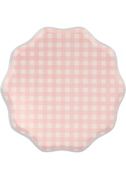 - Gingham Plates - Damalı Tabaklar - S - 12'li fiyatları