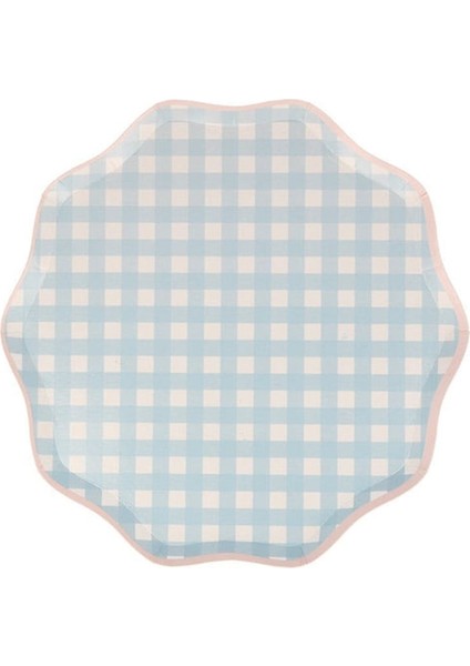 - Gingham Plates - Damalı Tabaklar - S - 12'li modelleri