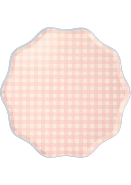 - Gingham Plates - Damalı Tabaklar - L - 12'li fiyatları