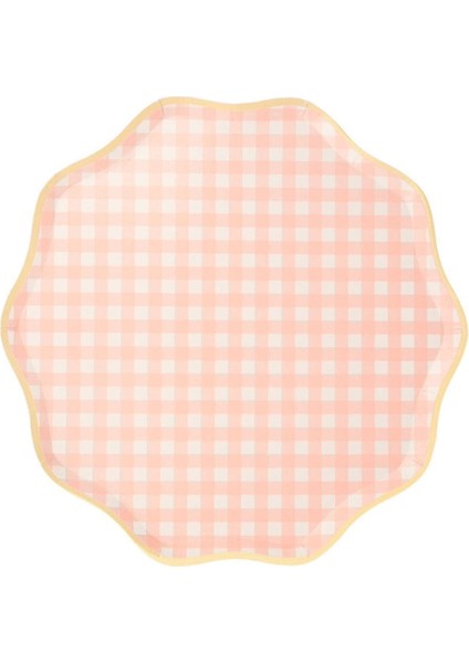 - Gingham Plates - Damalı Tabaklar - L - 12'li indirimleri