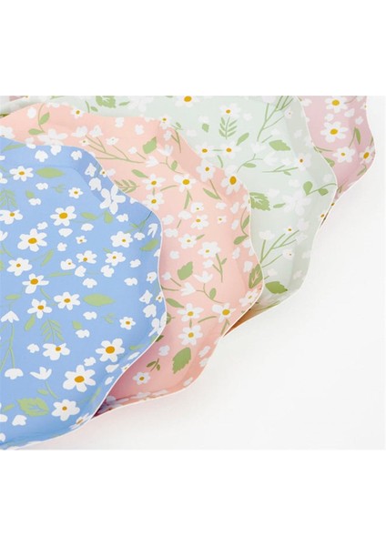 - Ditsy Floral Plates - Çiçekli Tabaklar - L - 12'li