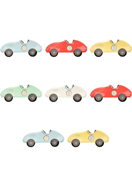 - Race Car Plates - Yarış Arabası Tabak - 8'li