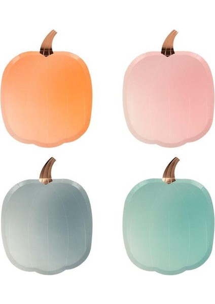 - Ombre Halloween Pumpkin Plates - Pastel Balkabağı Tabaklar
