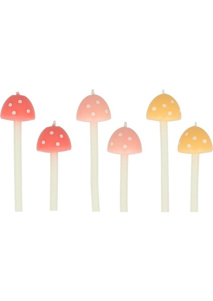 - Mushroom Birthday Candles - Mantar Doğum Günü Mumları - 6'lı modelleri