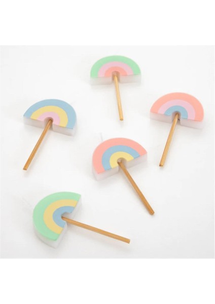 - Rainbow Candles - Gökkuşağı Mumlar - 5li