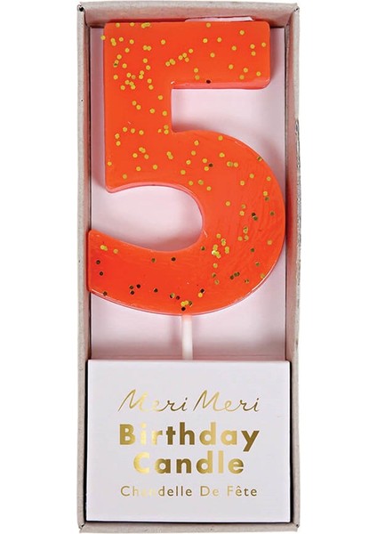 - Coral Number 5 Candle - 5 Numara Mercan Mum