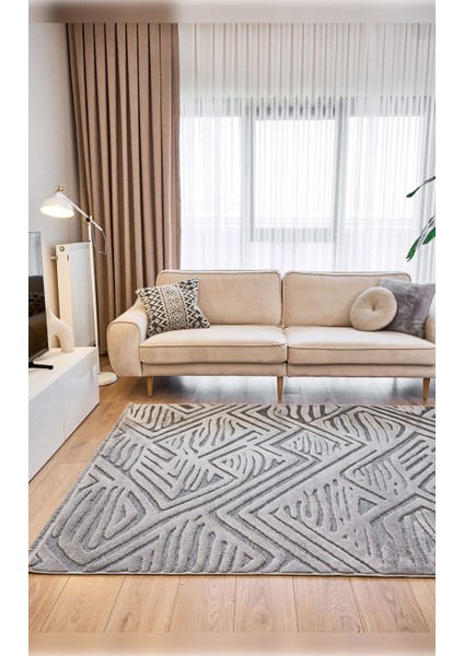 Halı Orion 4223 Gri Yumuşak Dokulu Iskandinav Desenli Makine Halısı
