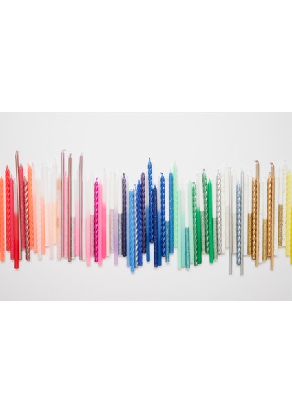- Multi Metallic Twisted Candles - Metalik Mumlar