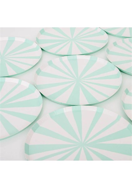- Mint Stripe Plate - Mint Çizgili Tabaklar - S - 8'li fiyatları