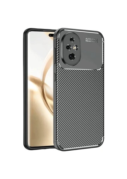 Honor 200 Uyumlu Kılıf Karbon Tasarım Kamera Korumalı Silikon Telefon Kılıfı Kapak