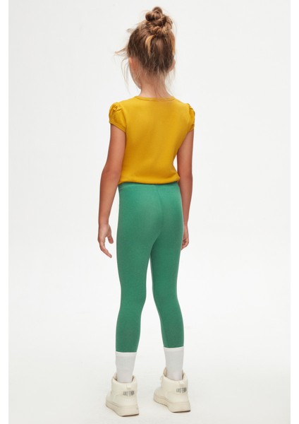 Deniz Yeşili Basic Kız Çocuk Yazlık Tayt modelleri