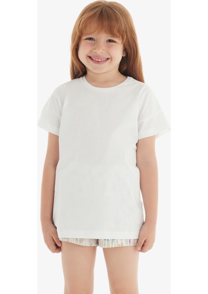 Kız Çocuk T-Shirt 60571 - Beyaz