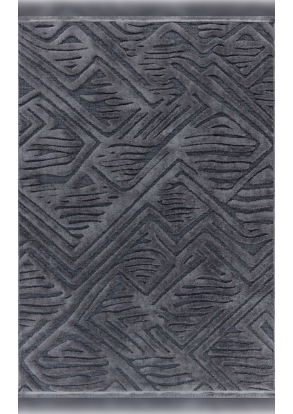 Halı Orion 4224 Antrasit Yumuşak Dokulu Iskandinav Desenli Makine Halısı