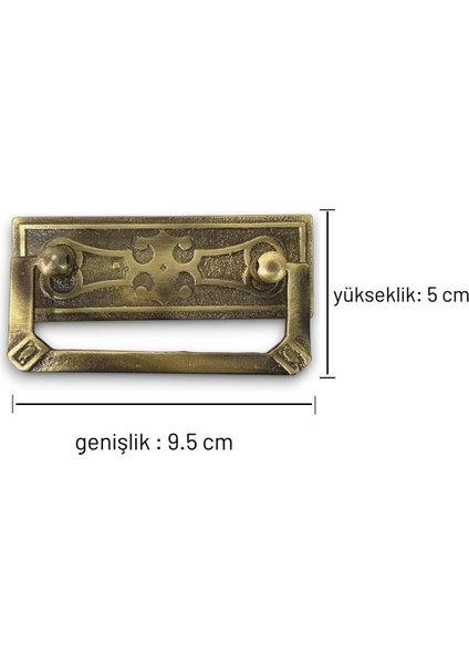 Pirinç Döküm Antik Sarı Rengi 10 cm Sallantılı Kulp (Ömür Boyu Güvence)