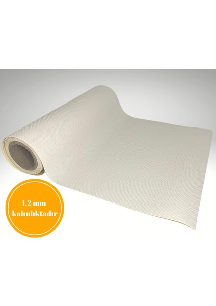 48 cm x 1 Metre Beyaz Kabartma Nokta Desenli Çekmece İçi Kaydırmaz Halı , çekmece halısı