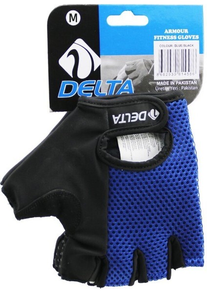 Parmaksız - Fileli Sporcu Eldiveni Mavi /siyah Medium (3791)