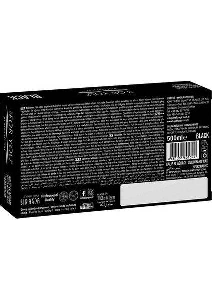 Bitkisel Kalıp Sir Ağda (Black) 500 ml