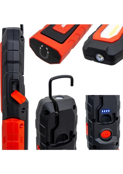 Izeltaş Cob Led Şarjlı Büyük Boy Çalışma Lambası 600 Lm