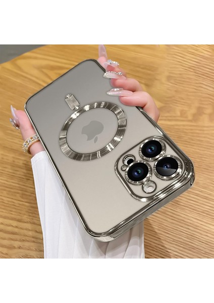 iPhone 16 Pro Kılıf Kamera Lens ve Hoparlör Toz Korumalı Magsafe Şarj Özellikli Esnek Silikon