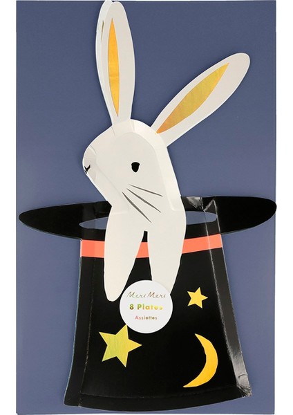 - Bunny In Hat Shaped Plates - Sihirbaz Şapkası Tabak