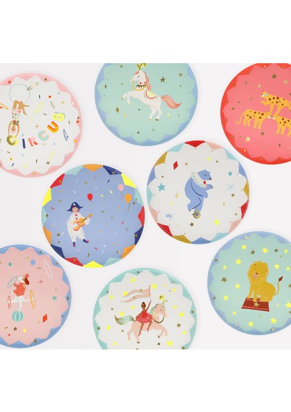- Circus Side Plates - Sirk Tabaklar (M) ( x 8)