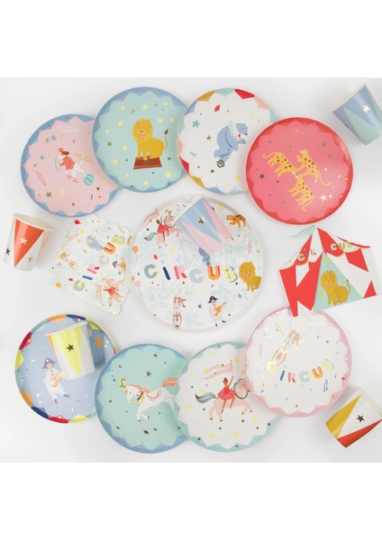 - Circus Side Plates - Sirk Tabaklar (M) ( x 8)