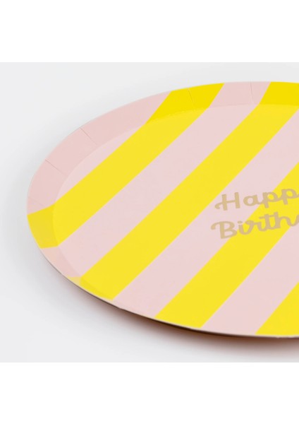 - Stripe Happy Birthday Side Plates - Çizgili Happy Birthday Tabaklar (M) ( x 8) fiyatları