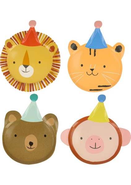 - Animal Parade Die Cut Plates - Hayvan Geçit Töreni Tabaklar (8'li)