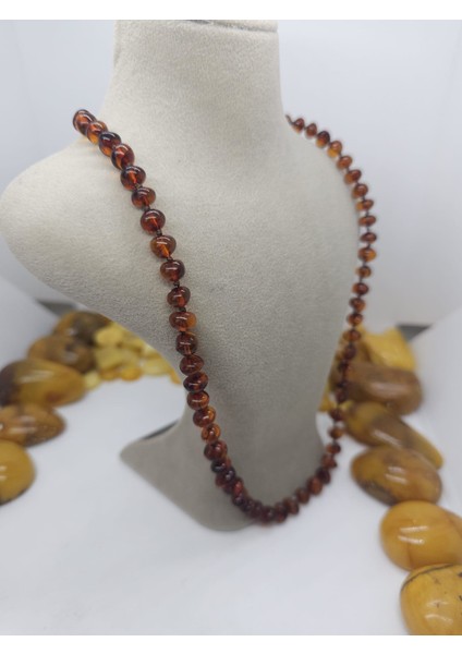 Kehribar Kolye Konyak Renkli Sertifikalı Yetişkin Kadın Kolye modelleri