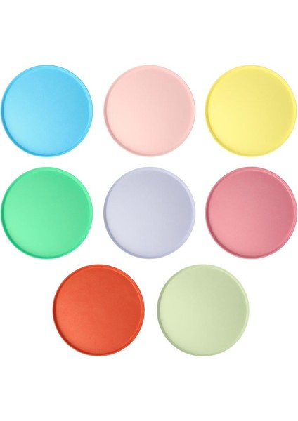 - Small Bright Mix Compostable Plates - Parlak Karışık Renk Doğal Bambu Karışım Tabaklar (M) ( x 8)