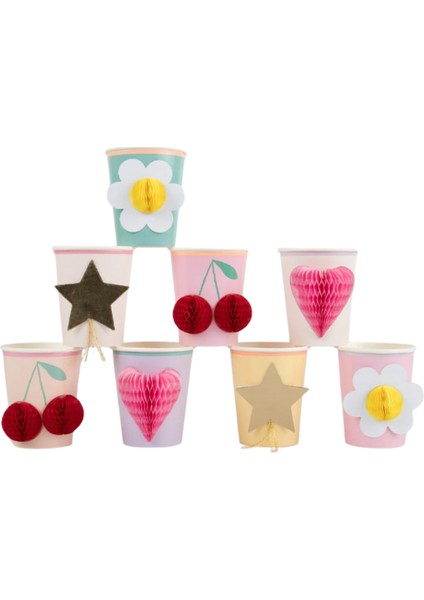 - Happy Icons Cups - Mutlu Yüzler Bardaklar ( x 8)