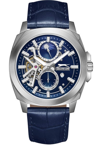 SL.09.2440.2.03 Quartz Deri Lacivert 44 mm Erkek Kol Saati