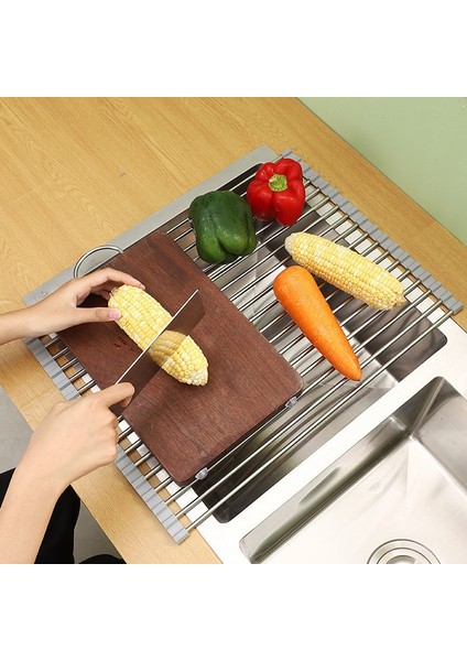 304 Paslanmaz Çelik Boşaltma Perdesi Mutfak Lavabosu Boşaltma Bulaşık Rafı Katlanabilir Boşaltma Rafı Küf Önleyici Silikon Raflar (Yurt Dışından) indirimleri