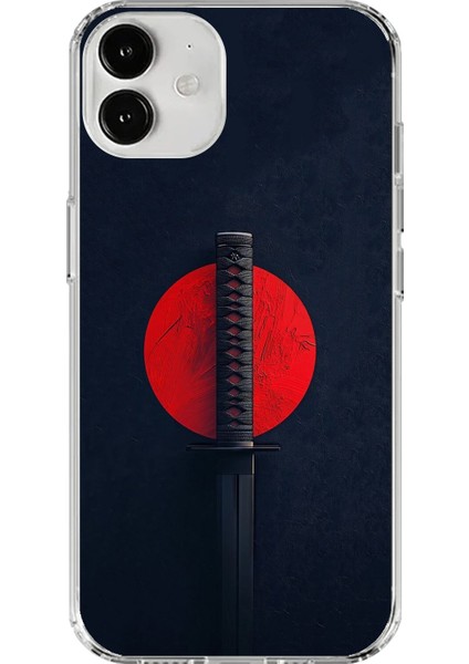 Apple iPhone 12 Uyumlu Şeffaf Kılıf Samuray Kılıcı Tasarımlı