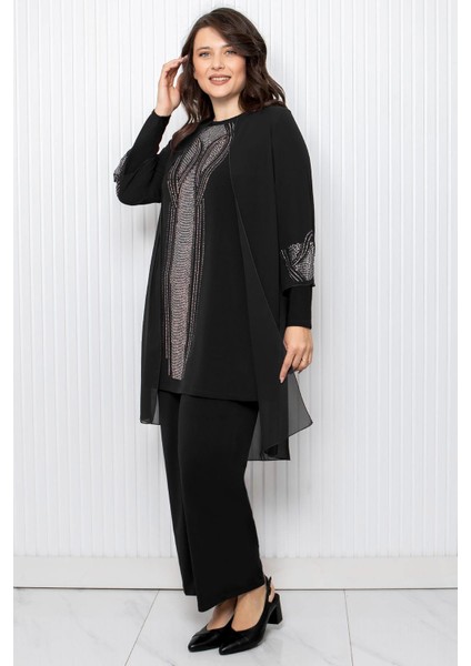 Taş Baskı Detaylı Ikili Takım Siyah FHM952 modelleri