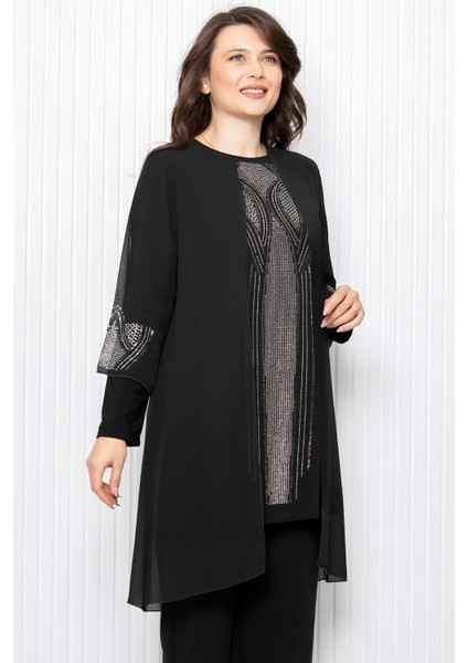 Taş Baskı Detaylı Ikili Takım Siyah FHM952 indirimleri