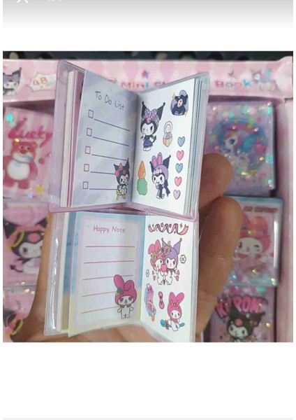 3 Adet Mini Sulu Sticker Defteri 300+ Stickerlı Kuromi Melodi Defter fırsatları