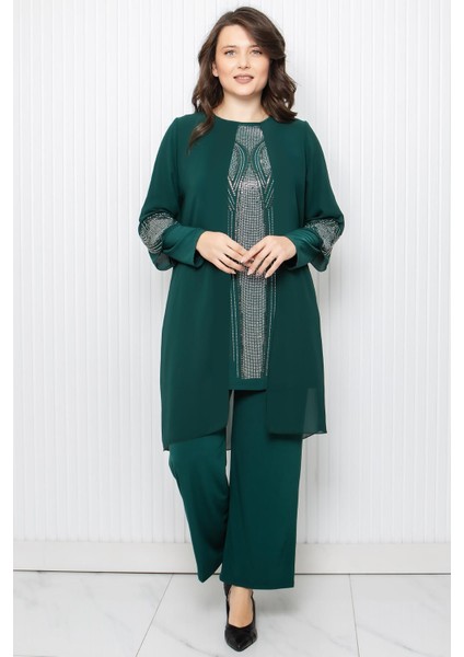 Taş Baskı Detaylı Ikili Takım Zümrüt FHM952 fiyatları