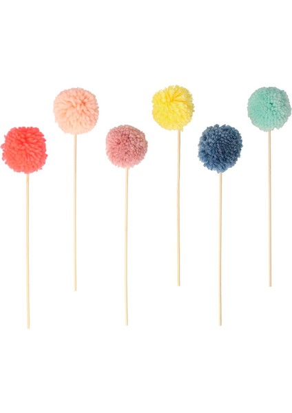 - Multi Pompom Cake Toppers - Çok Ponponlu Pasta Süsü