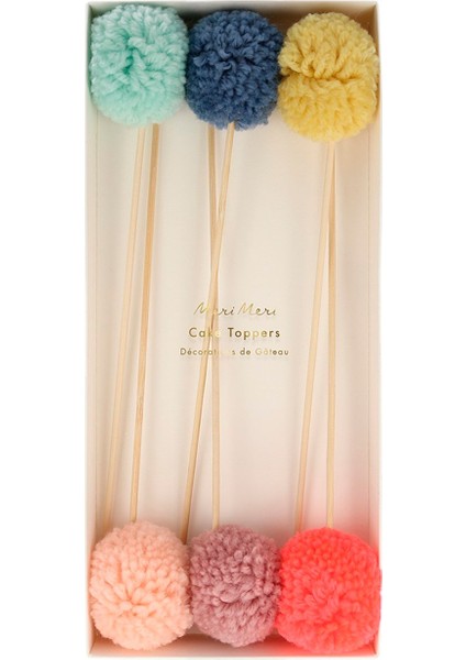 - Multi Pompom Cake Toppers - Çok Ponponlu Pasta Süsü