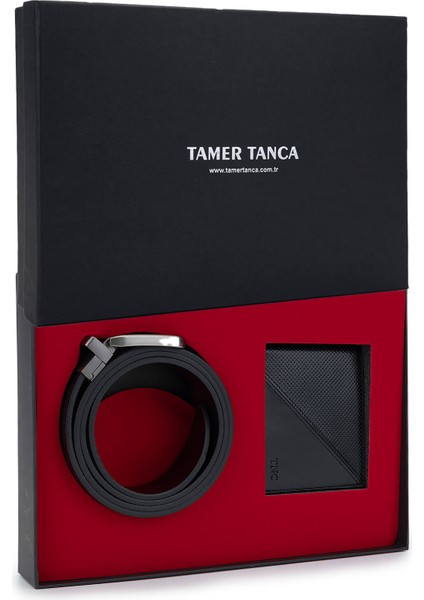 Erkek Deri Siyah Deri Set Kutusu 562 2 Lı Spor Set Sıyah Dr