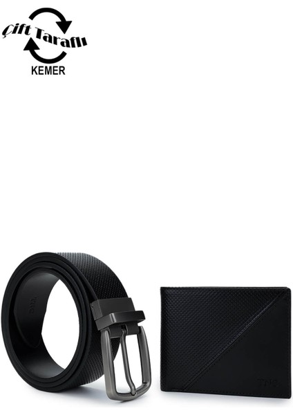 Erkek Deri Siyah Deri Set Kutusu 562 2 Lı Spor Set Sıyah Dr fiyatları