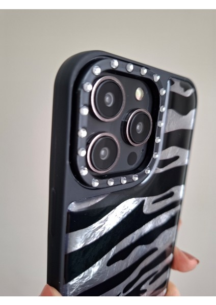 iPhone 14 Pro Max Uyumlu Leopar Desenli Taşlı Kamera Çıkıntılı Kaliteli Lüks Kılıf indirimleri
