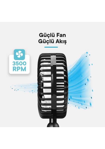 EFN-504 Taşınabilir Masaüstü Siyah USB Fan