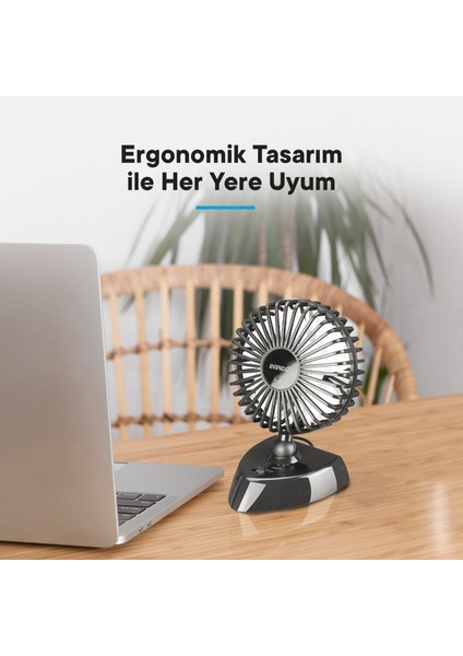 EFN-504 Taşınabilir Masaüstü Siyah USB Fan