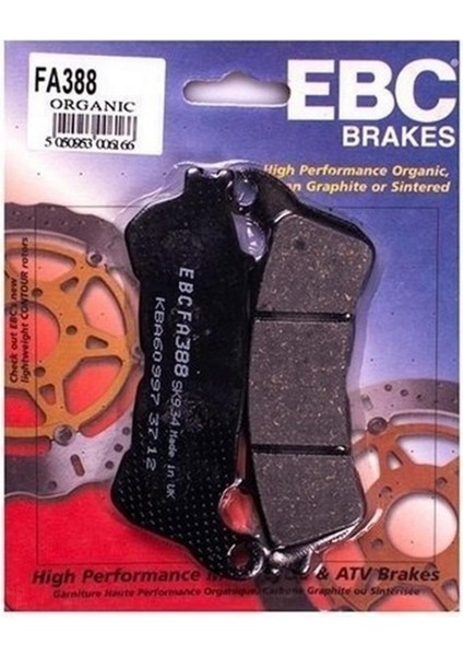 Fren Balatası Organik FA388 2006-2015 Honda Cbf 1000 Uyumlu Ö