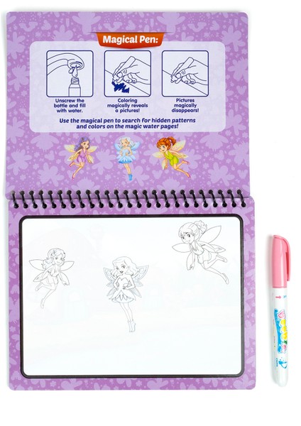 Sihirli Boyama Kitabı Water Magic Book Özel Sulu Kalem ile Fairy Periler modelleri